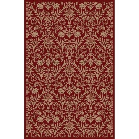 CONCORD GLOBAL TRADING Concord Global 49405 5 ft. 3 in. x 7 ft. 7 in. Jewel Damask - Red 49405